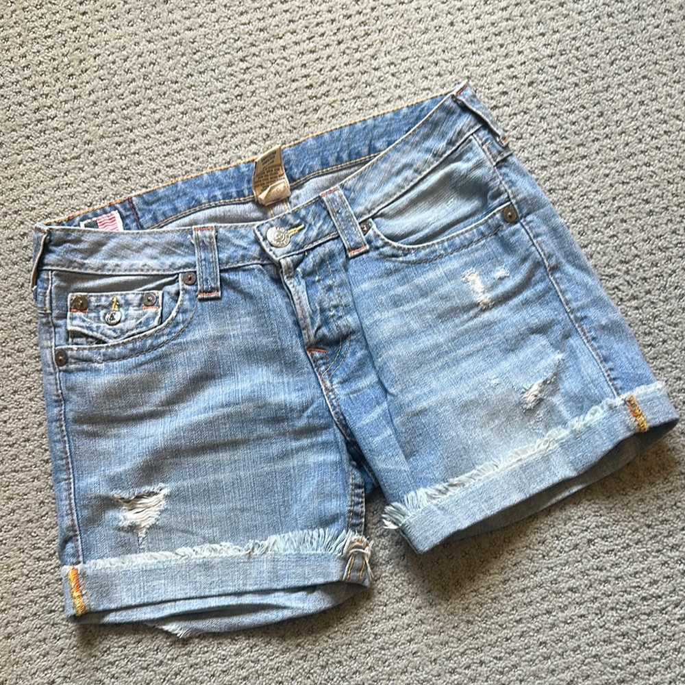 Vintage true religion denim shorts